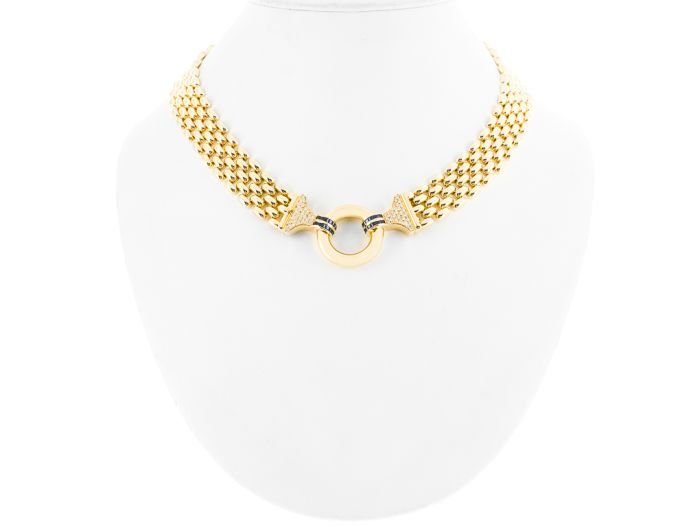 Diamond & Sapphire Chunky Necklace and Bracelet Set (6)