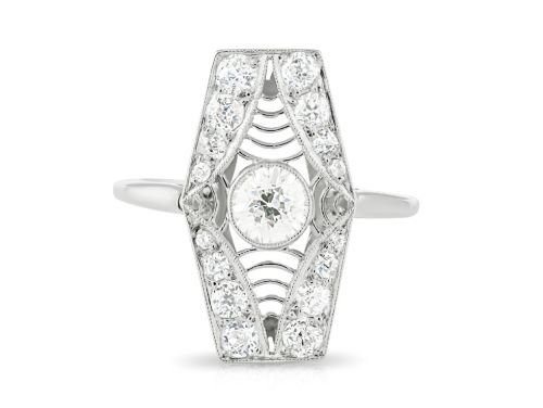 Platinum Art Deco Diamond Ring (1)
