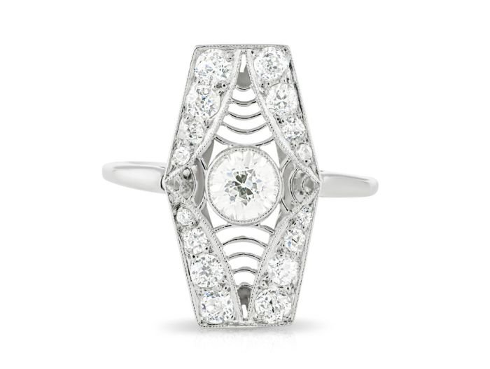 Platinum Art Deco Diamond Ring (1)