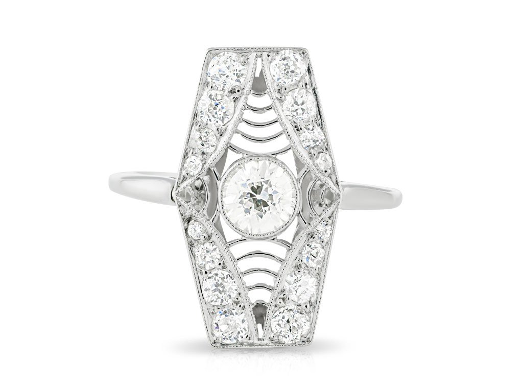 Platinum Art Deco Diamond Ring (1)