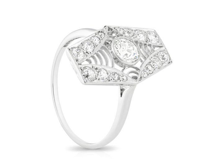 Platinum Art Deco Style Diamond Ring - Image 2
