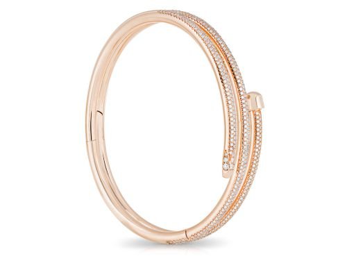 Bespoke Handcrafted Diamond 18ct Rose Wraparound Bangle (2)