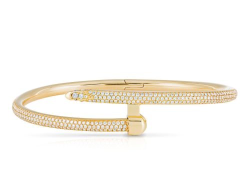 Bespoke Handcrafted Diamond 18ct Yellow Gold Bangle (1)