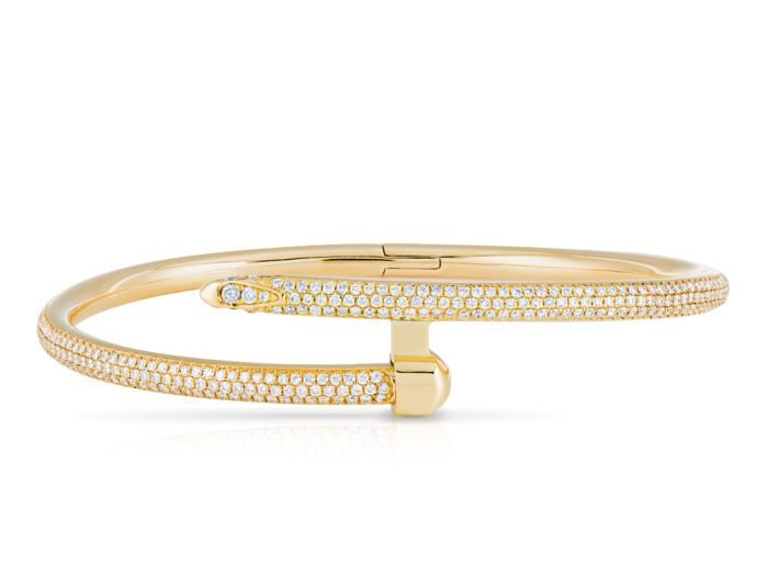 Bespoke Handcrafted Diamond 18ct Yellow Gold Bangle (1)