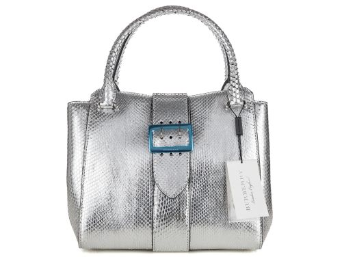 Burberry Silver Python Buckle Silver Tote Bag (2)