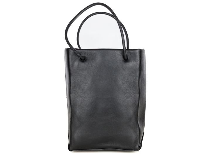 Chanel Black & White Lambskin Mini Shopping Bag Tote - Image 3