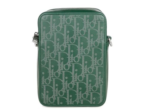 Christian Dior Oblique World Tour Green Canvas Messenger Pouch (2)