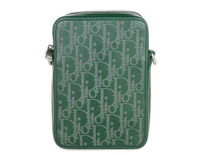 Christian Dior Oblique World Tour Green Canvas Messenger Pouch (2)