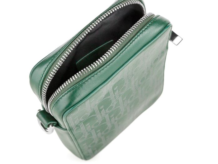 Christian Dior Oblique World Tour Green Leather Messenger Pouch - Image 5