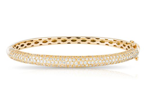Diamond 14ct Yellow Gold Bangle (1)