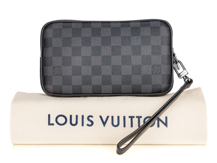 Louis Vuitton Black Damier Graphite Kasai Clutch - Image 6