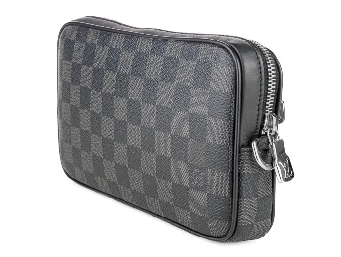 Louis Vuitton Black Damier Graphite Kasai Clutch - Image 3
