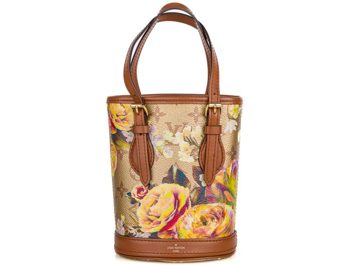 Louis Vuitton Gold Leather Garden Nano Bucket Shoulder Bag (2)