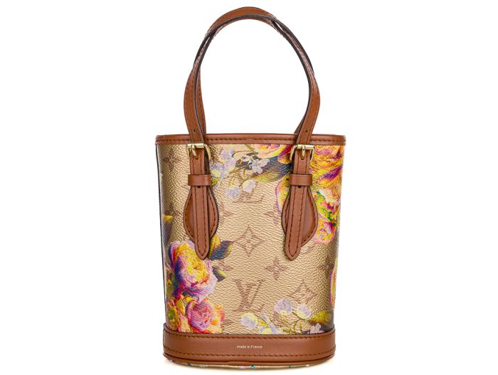 Louis Vuitton Gold Leather Garden Nano Bucket Shoulder Bag - Image 3