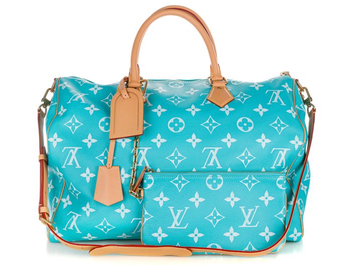 Louis Vuitton Turquoise Blue Leather Speedy P9 Bandoulière 50 Bag (1)