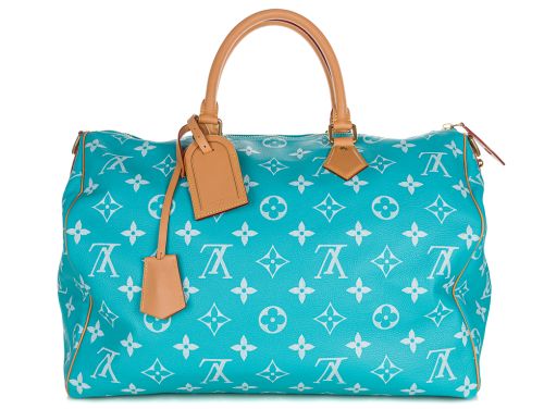 Louis Vuitton Turquoise Blue Leather Speedy P9 Bandoulière 50 Bag (2)