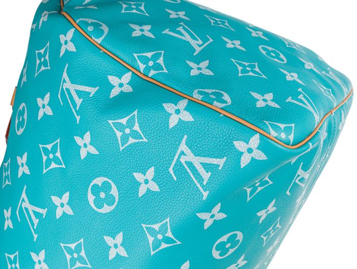 Louis Vuitton Turquoise Blue Leather Speedy P9 Bandouliere 50 Bag - Image 4