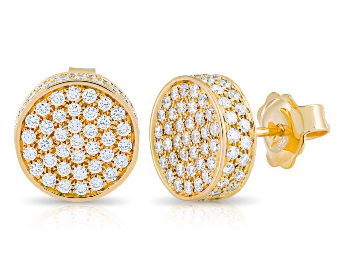 Pave Diamond Button Earrings (2)