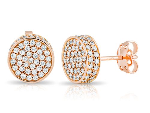 Pave Diamond Rose Button Earrings (2)