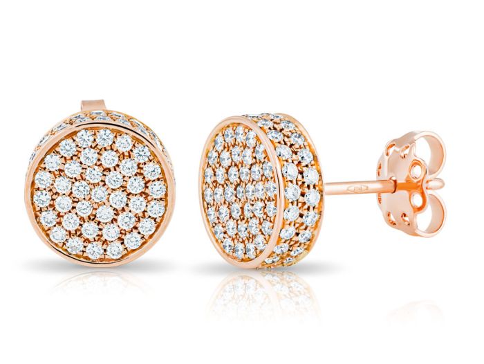 Pave Diamond Rose Button Earrings (2)