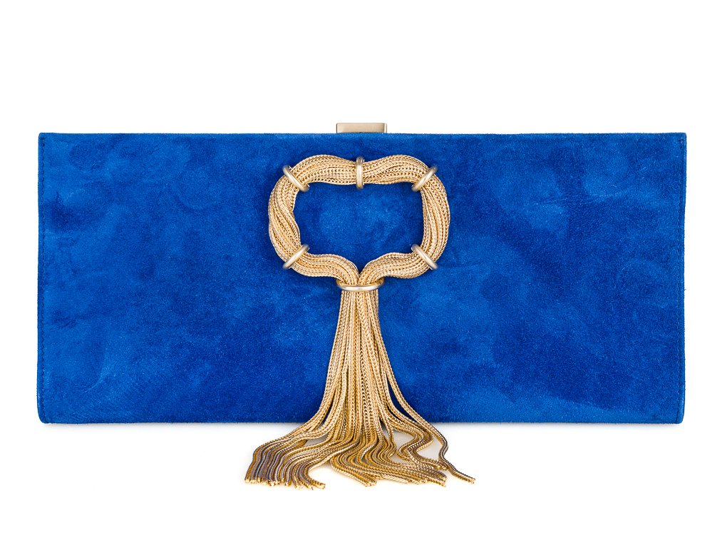 Roger Vivier Blue Suede Pouch (2)