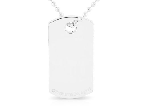 Tiffany Silver Tag Pendant On Chain (1)