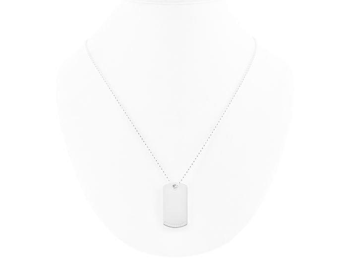Tiffany Silver Tag Pendant On Chain (4)
