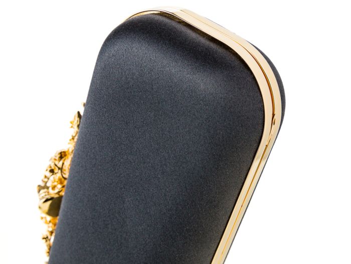 Alexander McQueen Black Satin Clutch Bag - Image 4