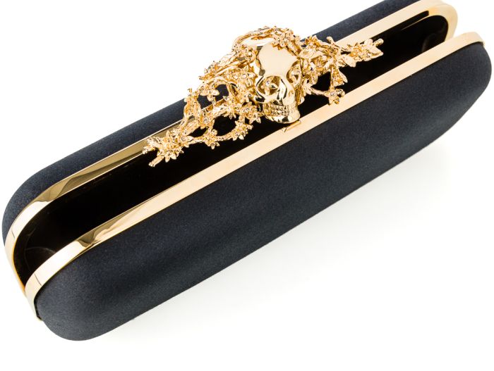 Alexander McQueen Black Satin Clutch Bag - Image 5