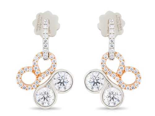 Be Boodles Platinum and Rose Gold Diamond Earrings (1)
