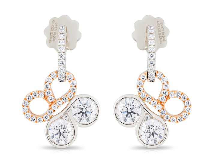 Be Boodles Platinum and Rose Gold Diamond Earrings (1)