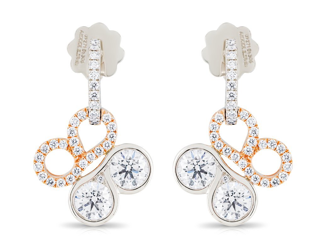 Be Boodles Platinum and Rose Gold Diamond Earrings (1)