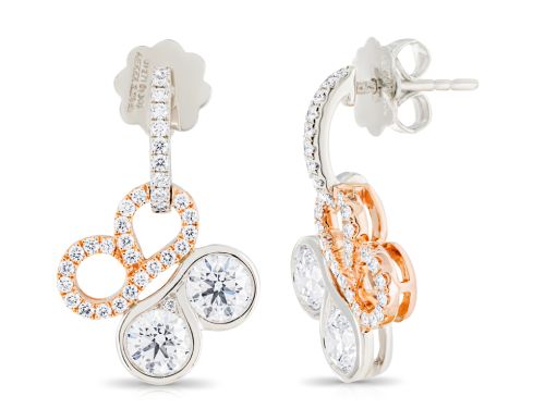 Be Boodles Platinum and Rose Gold Diamond Earrings (2)