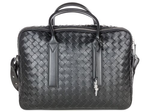 Bottega Veneta Black Getaway Intrecciato Black Leather Briefcase (2)