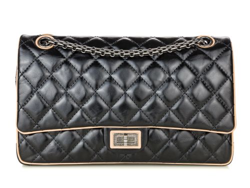 Chanel Black & Beige Leather Reissue 2.55 Bag (2)