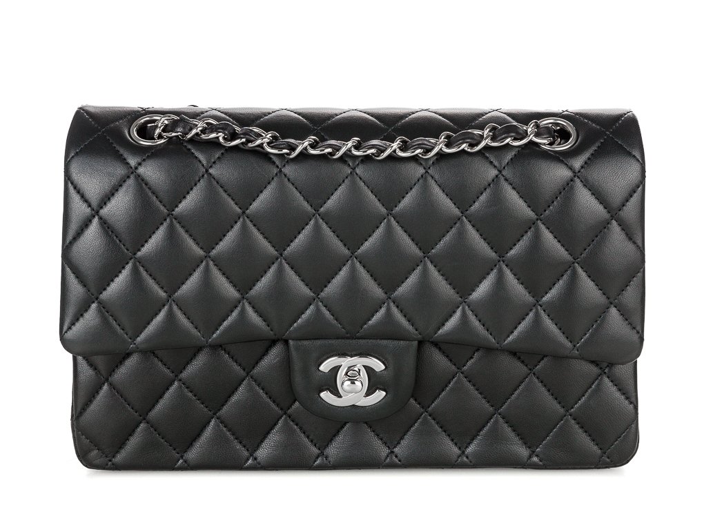 Chanel Black Lambskin Medium Double Flap Bag (2)