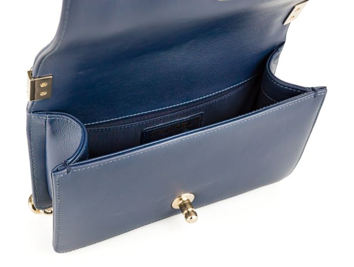 Chanel Small Blue Leather Boy Bag - Image 5