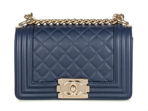 Chanel Small Blue Leather Boy Bag (5)