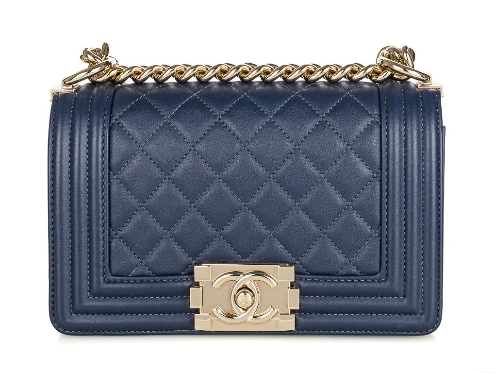 Chanel Small Blue Leather Boy Bag (5)