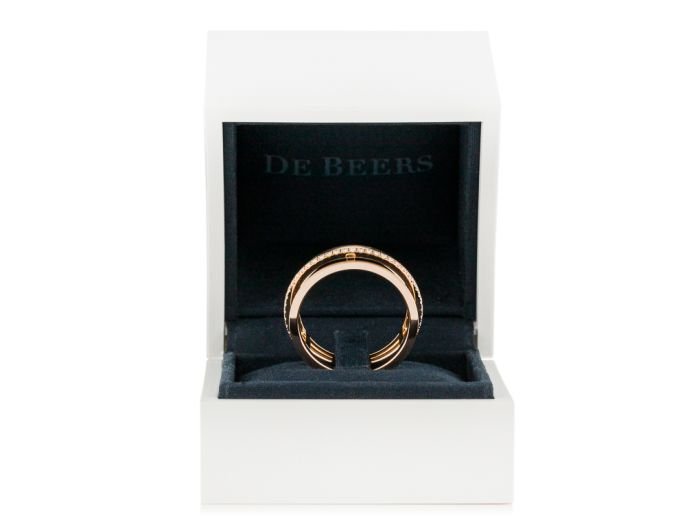 De Beers Horizon One Line Pave 18ct Rose Gold Ring (4)