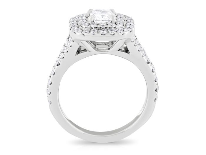 Double Halo Diamond 1.40ct Platinum Ring (3)