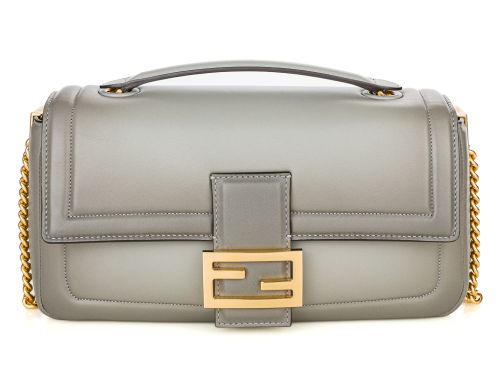 Fendi Ombre Grey Baguette Leather Bag (2)