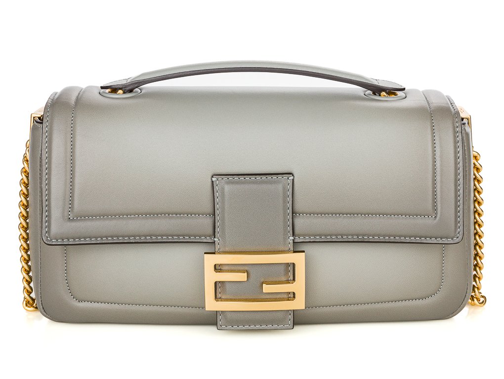 Fendi Ombre Grey Baguette Leather Bag (2)