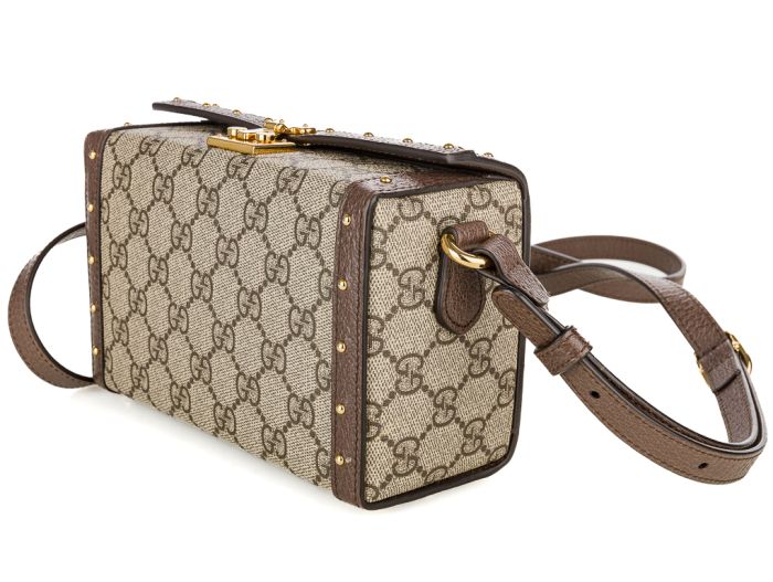 Gucci Brown Trunk Flap Lock GG Coated Canvas Bag - Image 2