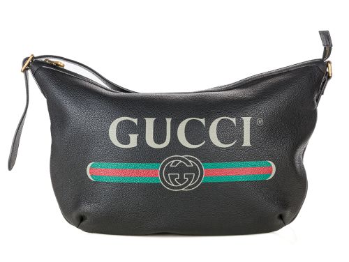 Gucci Hobo Half Moon Black Leather Bag (2)