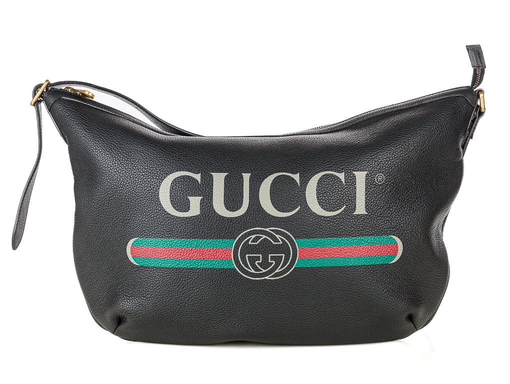 Gucci Hobo Half Moon Black Leather Bag (2)