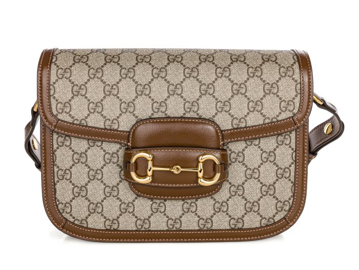 Gucci Horsebit 1955 Brown Canvas Bag (2)
