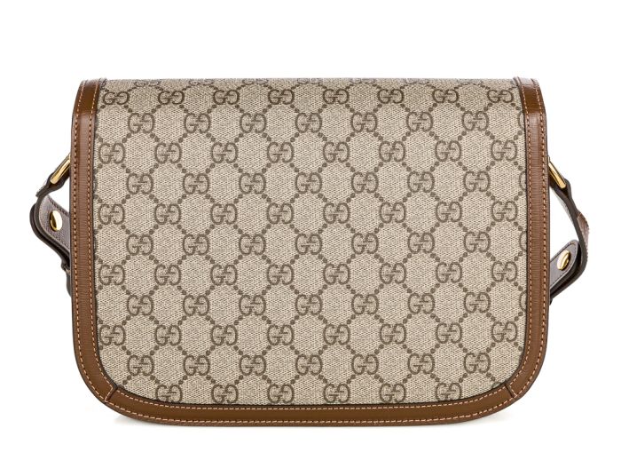 Gucci Horsebit 1955 Brown Canvas Bag - Image 3