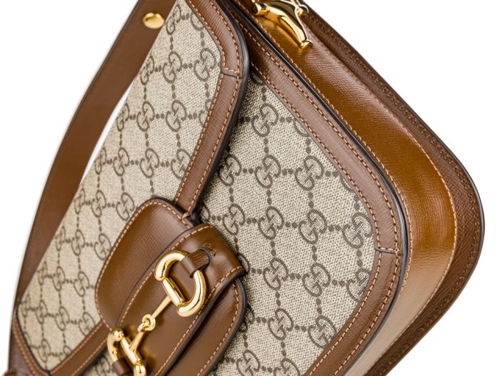 Gucci Horsebit 1955 Brown Canvas Bag - Image 4