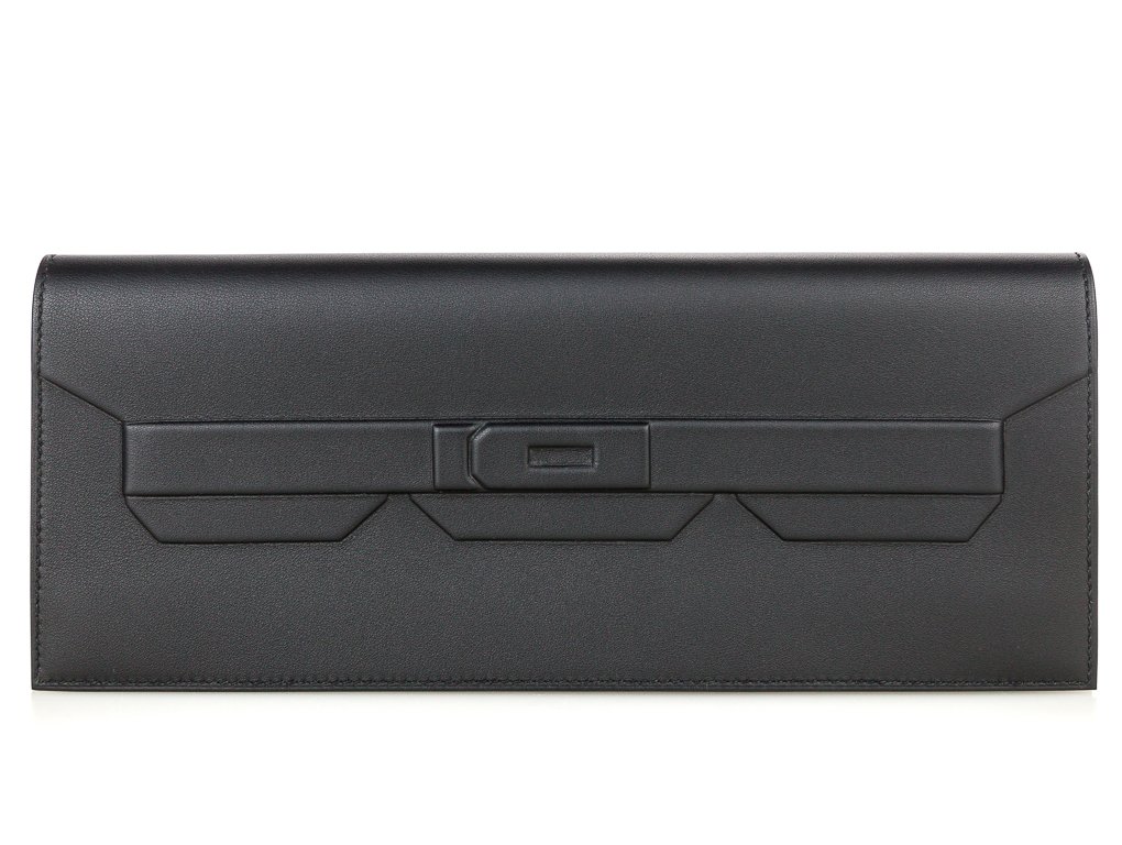 Hermes Black Swift Leather Shadow Bag (2)